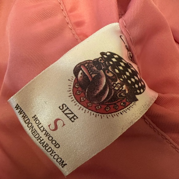 Y2K Ed Hardy Reversible Pink Bulldog Bomber Jacket - Picture 12 of 13